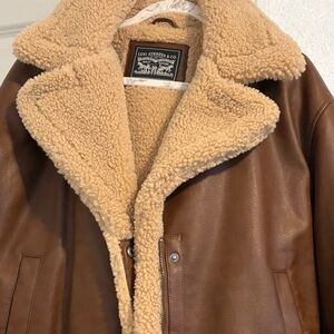 Levi's Tan Sherpa-Lined Bomber Jacket